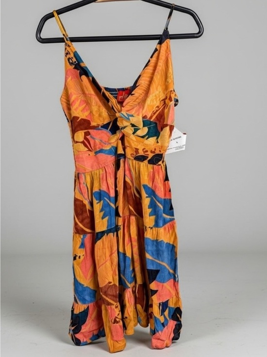 Angie Dresses & Skirts - Angie Tropical Floral Twist Front Cutout Tiered Maxi Dress L NWT Vacation Party